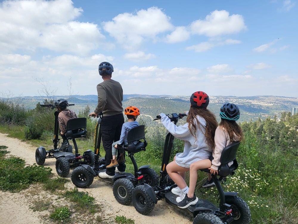 Matzok family off road scooter tour Jerusalem hills panoramic view