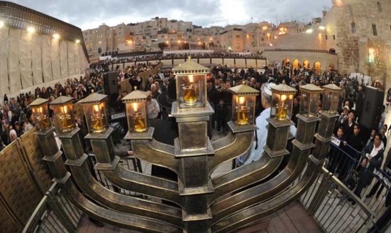 photo of Hanukkah Candle Lighting at the Western Wall