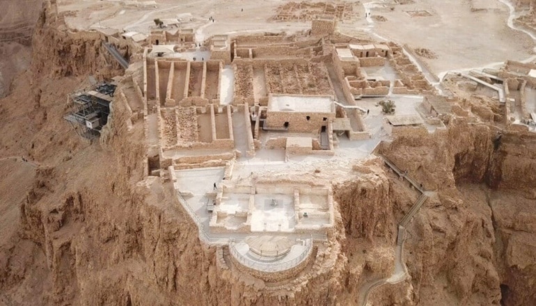 A bird's-eye view of the fortress of Masada (Photo courtesy of Bein Harim)