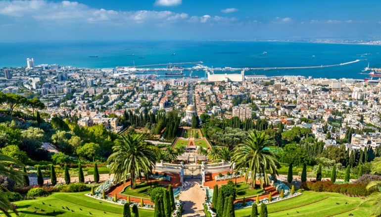 The world famous Bahai Gardens and colorful northern cities of Israel 