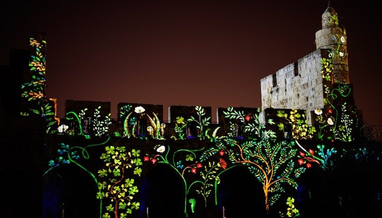Foto von König David: Lichtshow bei der Davidszitadelle